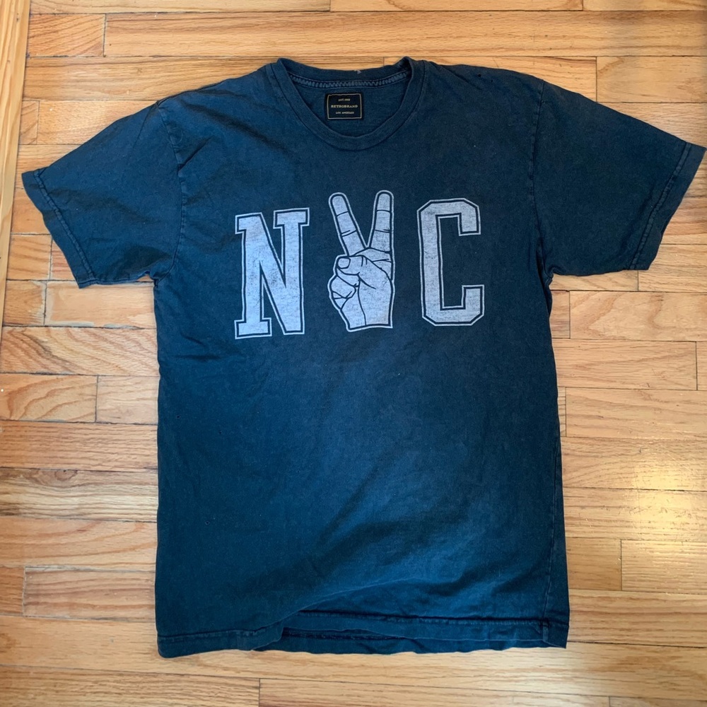 Free People Graphic Distressed Logo Tshirt in Black